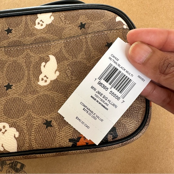 NWT ❤️ LAST ONE ❤️ Coach Mini Jamie Camera Bag Signature Canvas Halloween CW432 - Picture 8 of 15
